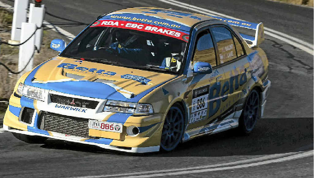 CORNERING HARD: Rob Balint and Peter Lane, pictured in Targa Tasmania, competed in Adelaide.